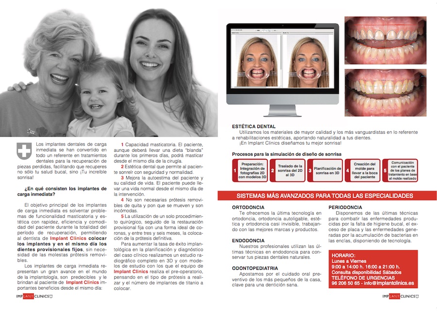 Clínica Dental Implant Clinics. Clínica dental de referencia en Valencia. Especialistas en implantes dentales inmediatos.