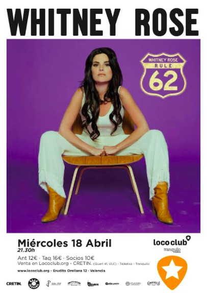 WHITNEY ROSE PRESENTA SU TERCER ÁLBUM EN EL LOCO CLUB