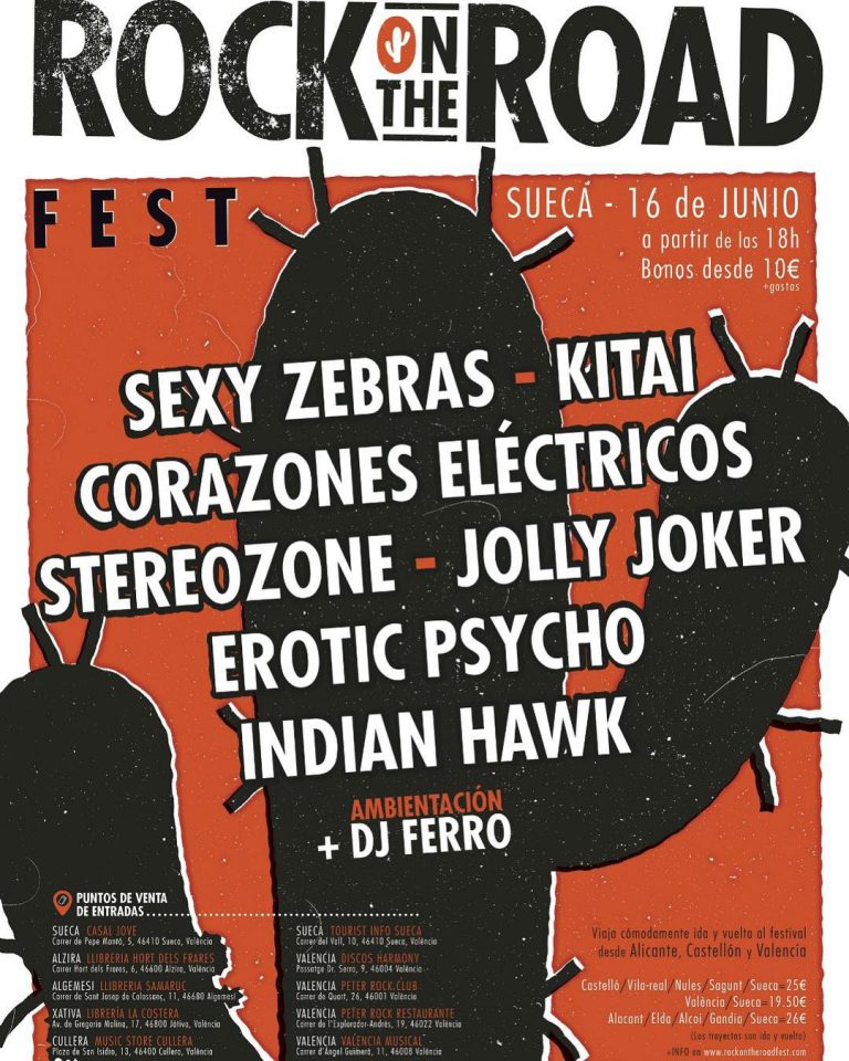 Rock on the Road Fest Sábado 16 junio en Sueca, Valencia.