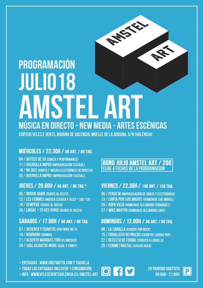 cartelera amstel art julio veles e venta, valencia