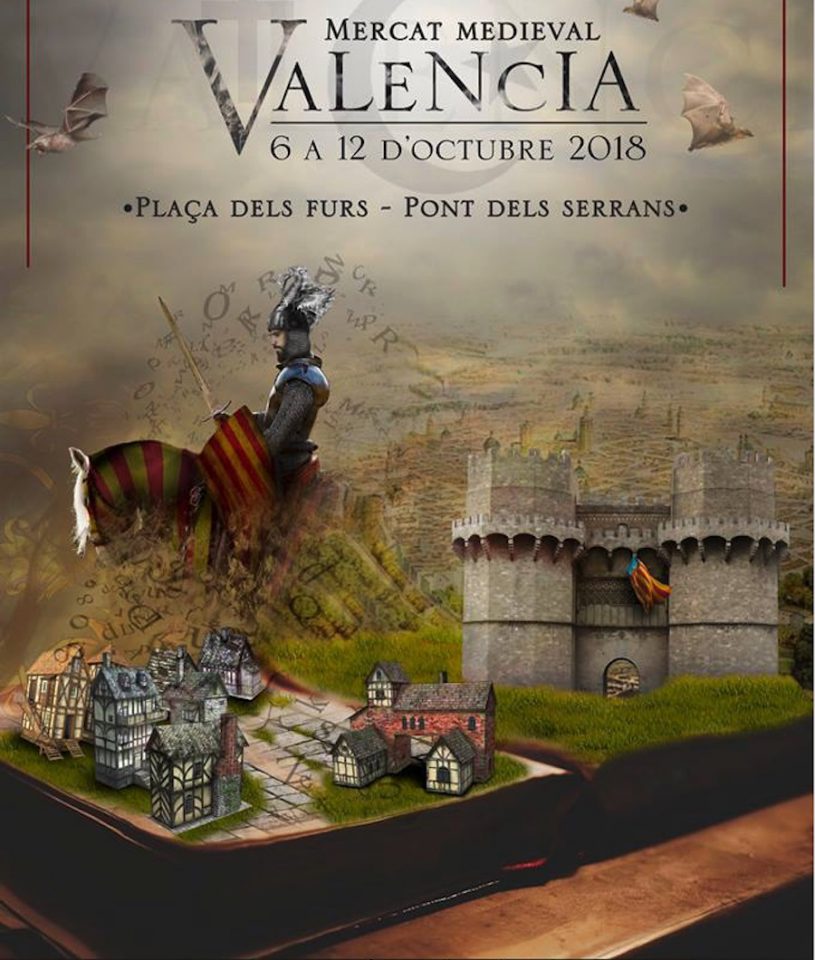 Cartel del Mercado Medieval Valencia, qué hacer en Valencia el día de la Hispanidad