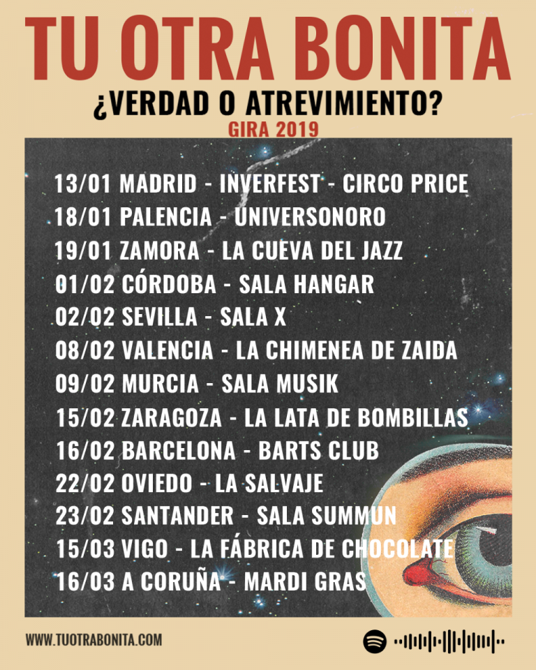 Cartel de la gira ¿Verdad o Atrevimiento? de La Otra Bonita