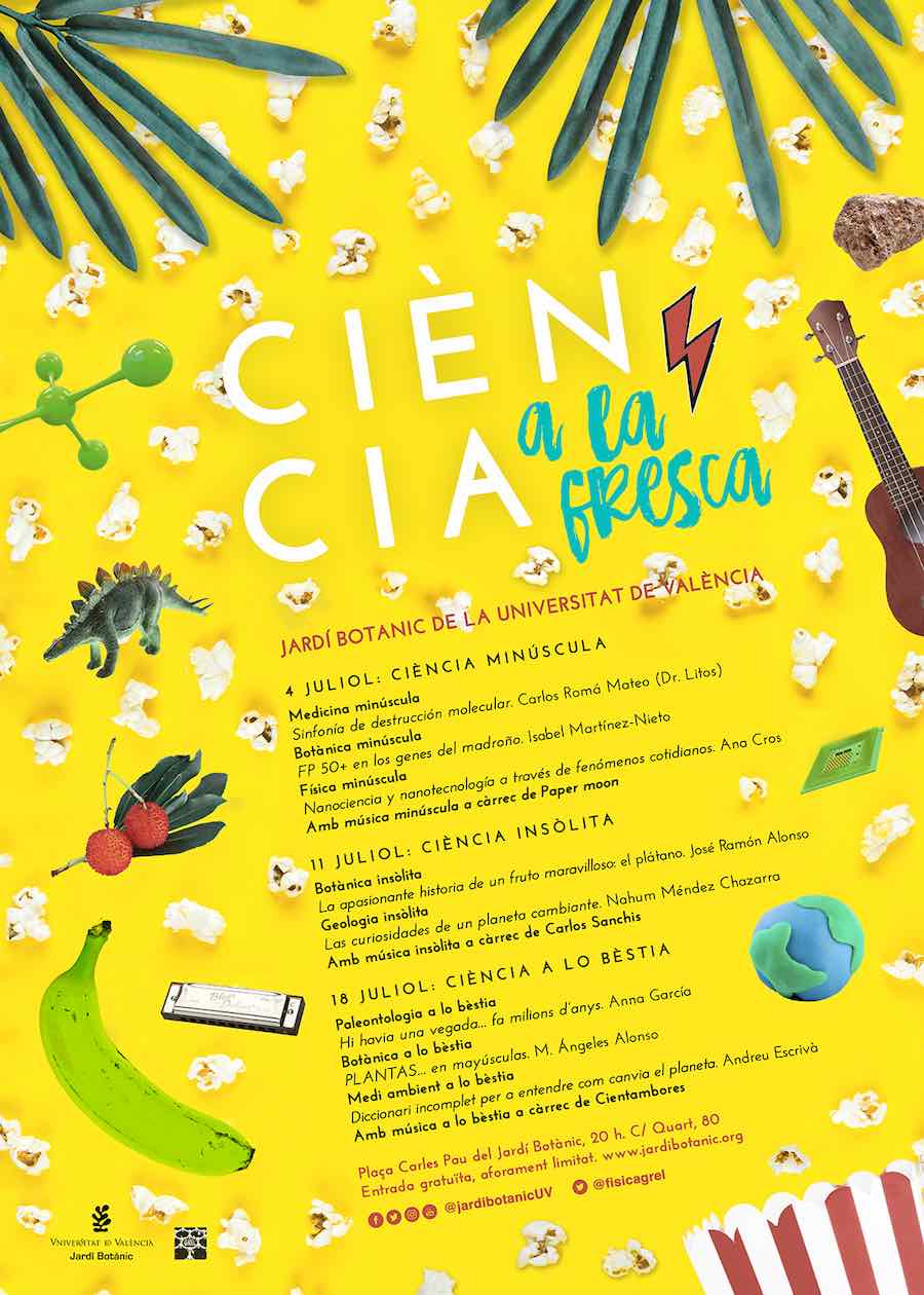 La ciencia ha ido tomando la calle, y los lugares de ocio, buscando nuevos formatos y espacios para acercarse a la ciudadanía, por eso el Botánico se suma con Ciència a la fresca.