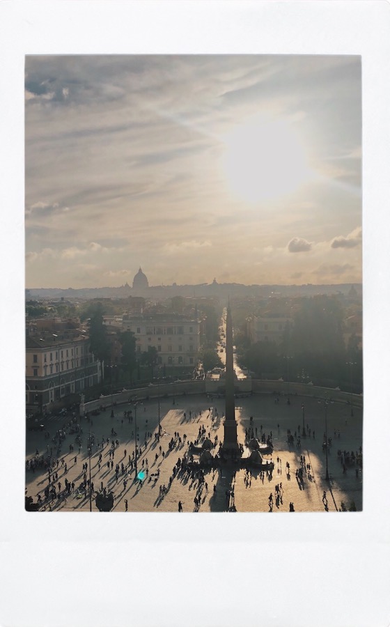Roma con altura, mirador de la terraza de Pincio, piazza del popolo