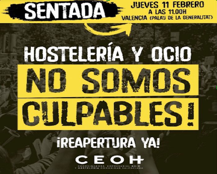 cartel hostelería protesta