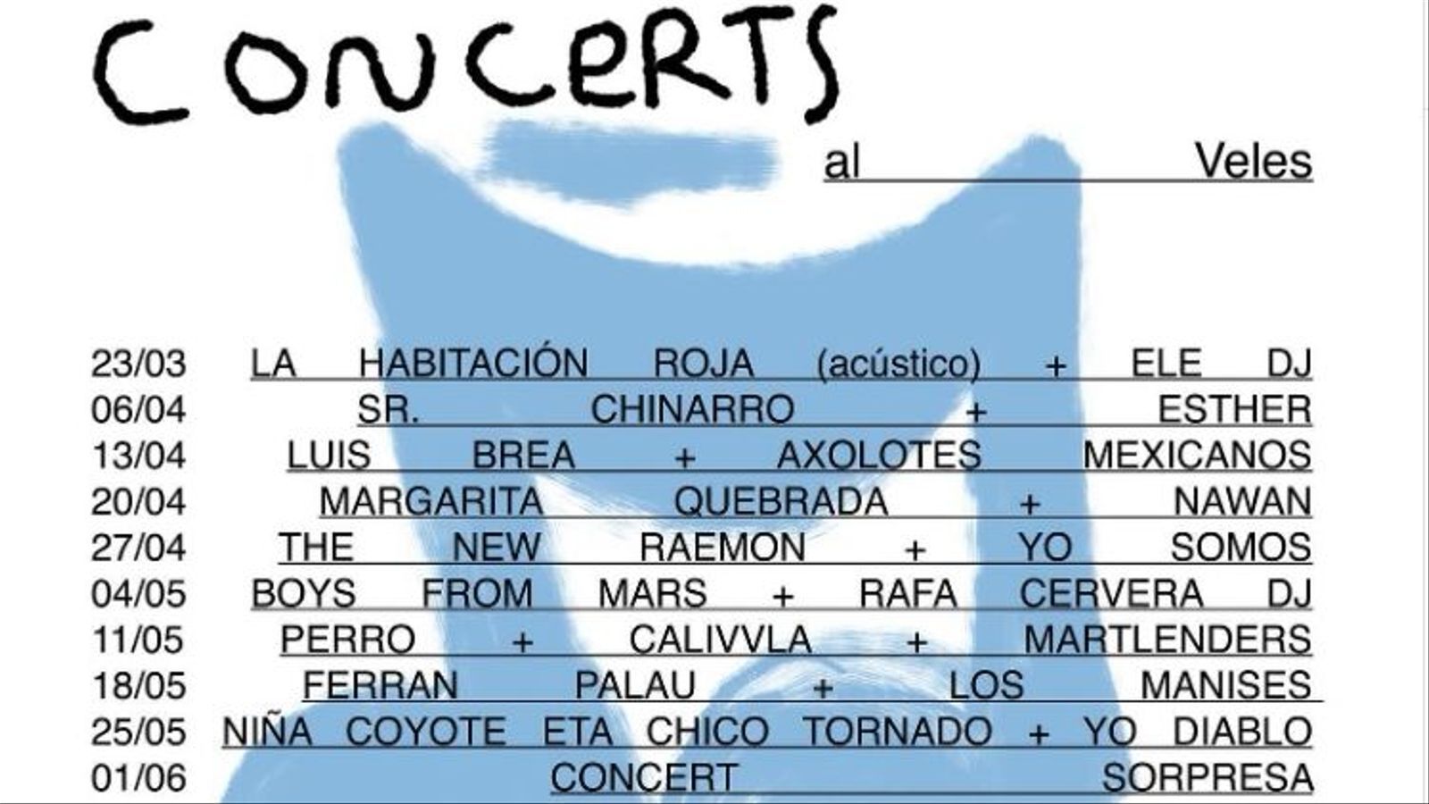 PROGRAMACION CONCERTS AL VELES